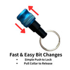 3PCE One Touch Keychain Bit Holders