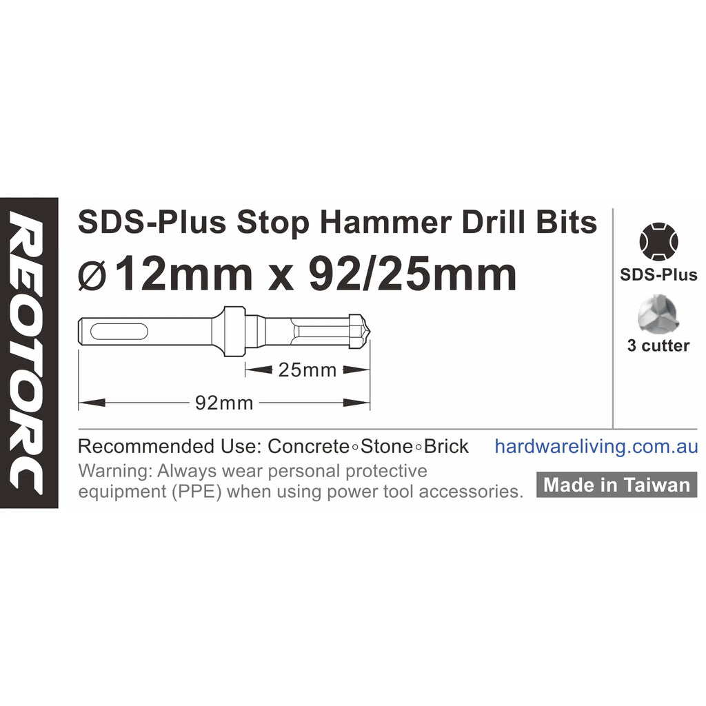 2-in-1 SDS Plus Stop Hammer 3 Cut Drill Bits