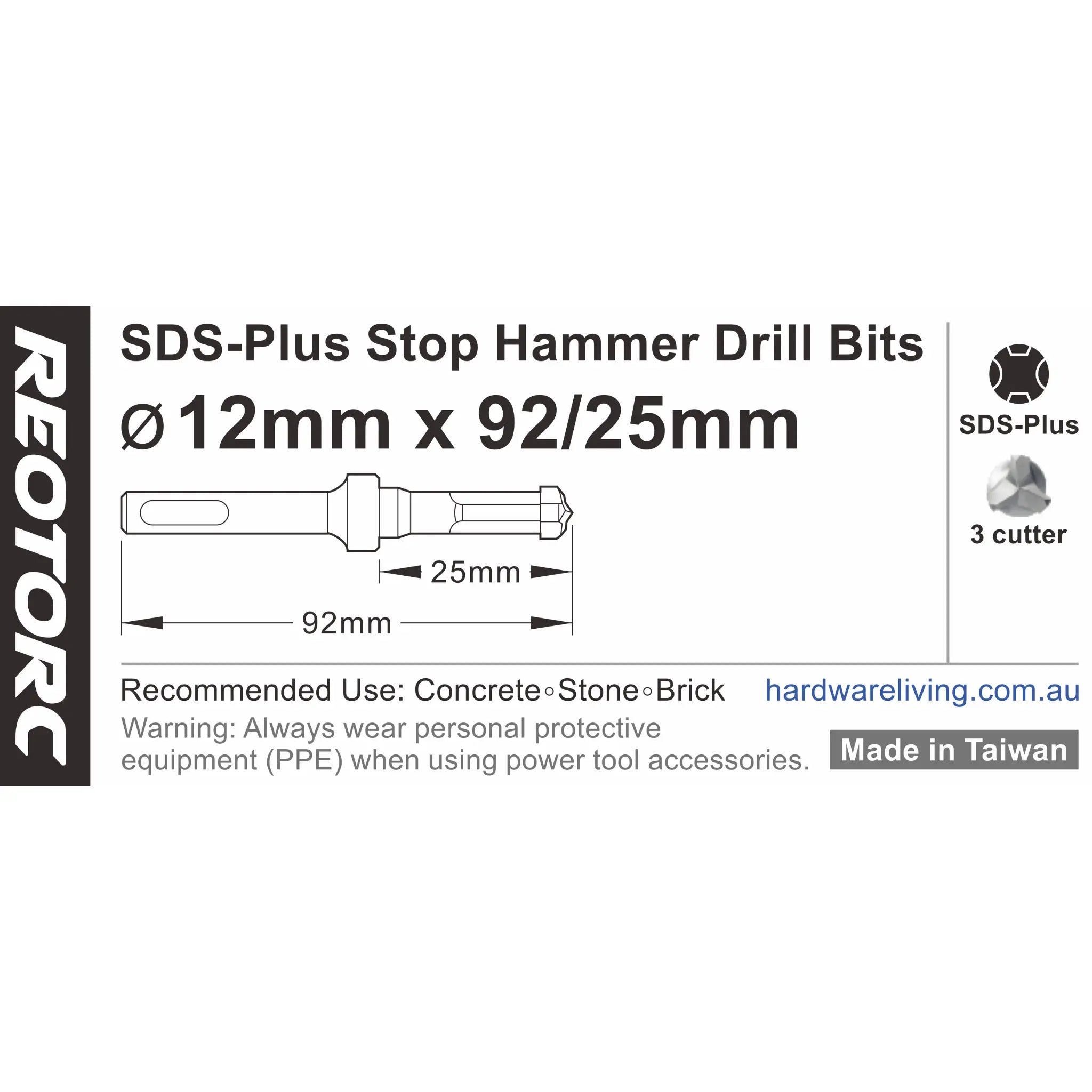 2-in-1 SDS Plus Stop Hammer 3 Cut Drill Bits