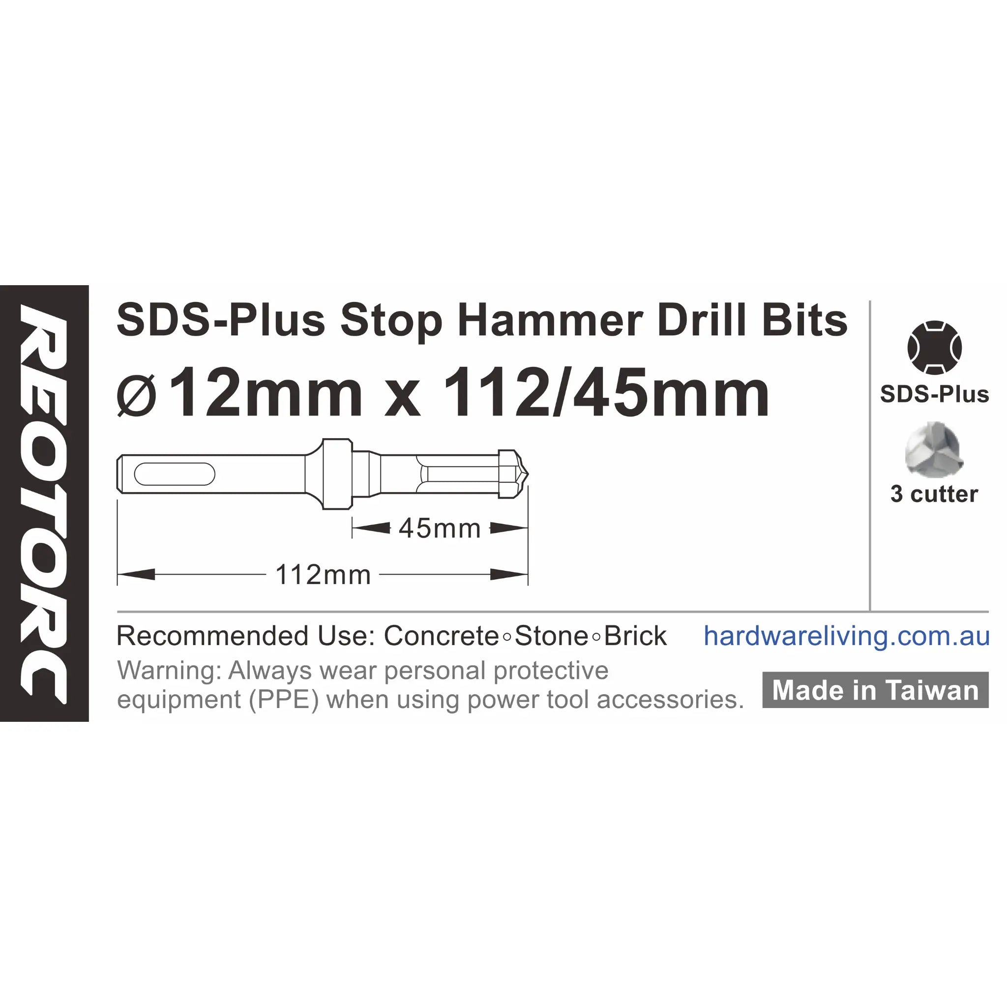 2-in-1 SDS Plus Stop Hammer 3 Cut Drill Bits