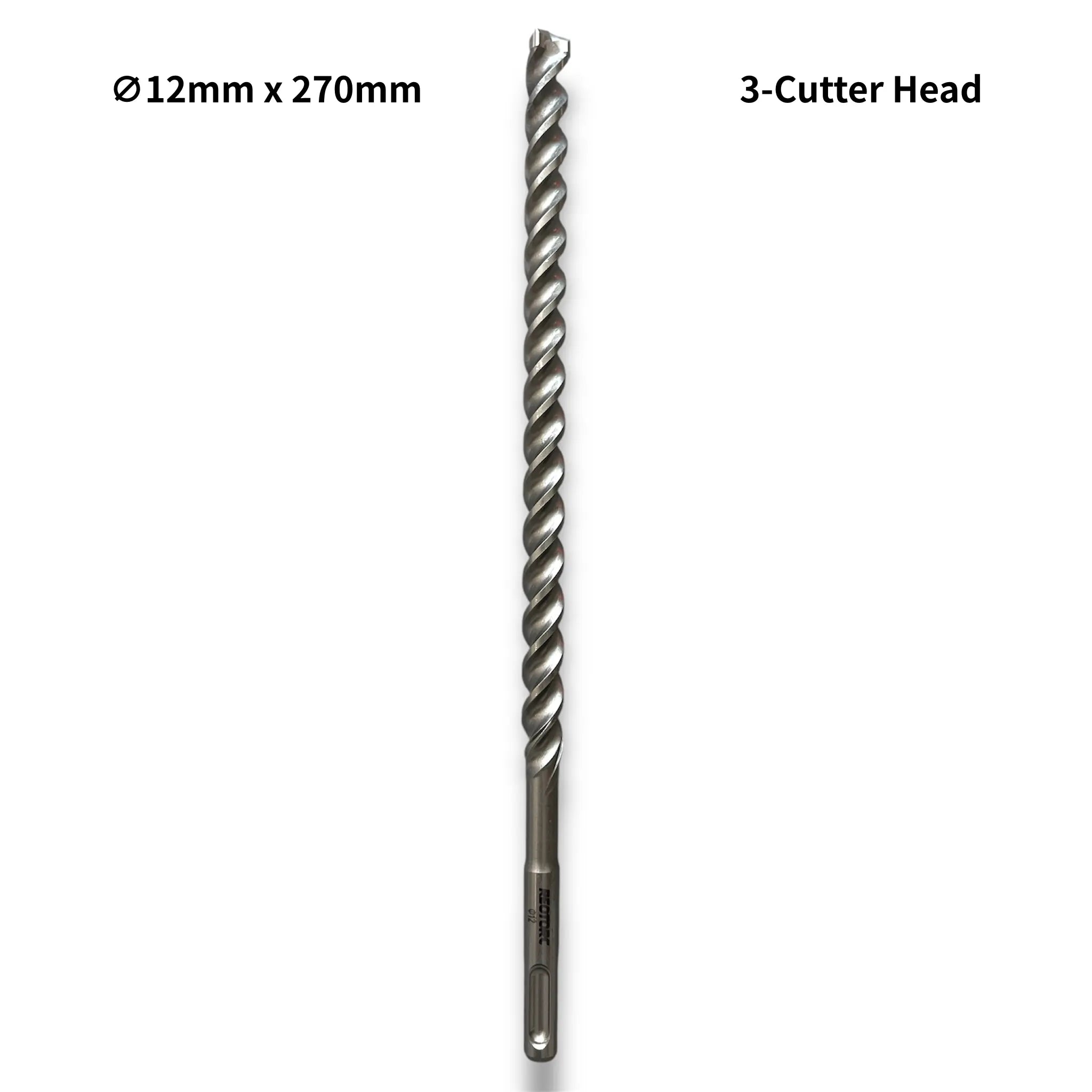 12mm 3-Cutter Head SDS-Plus Hammer Drill Bits