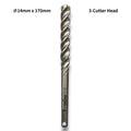 14mm 3-Cutter Head SDS-Plus Hammer Drill Bits