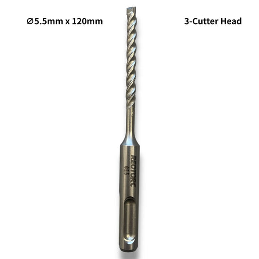REOTORC 5.5mm 3-Cutter Head SDS-Plus Hammer Drill Bits