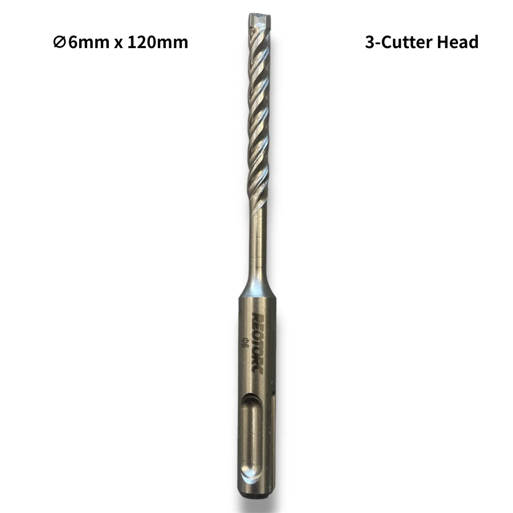 6mm 3-Cutter Head SDS-Plus Hammer Drill Bits