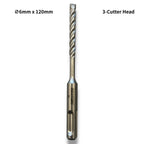 6mm 3-Cutter Head SDS-Plus Hammer Drill Bits