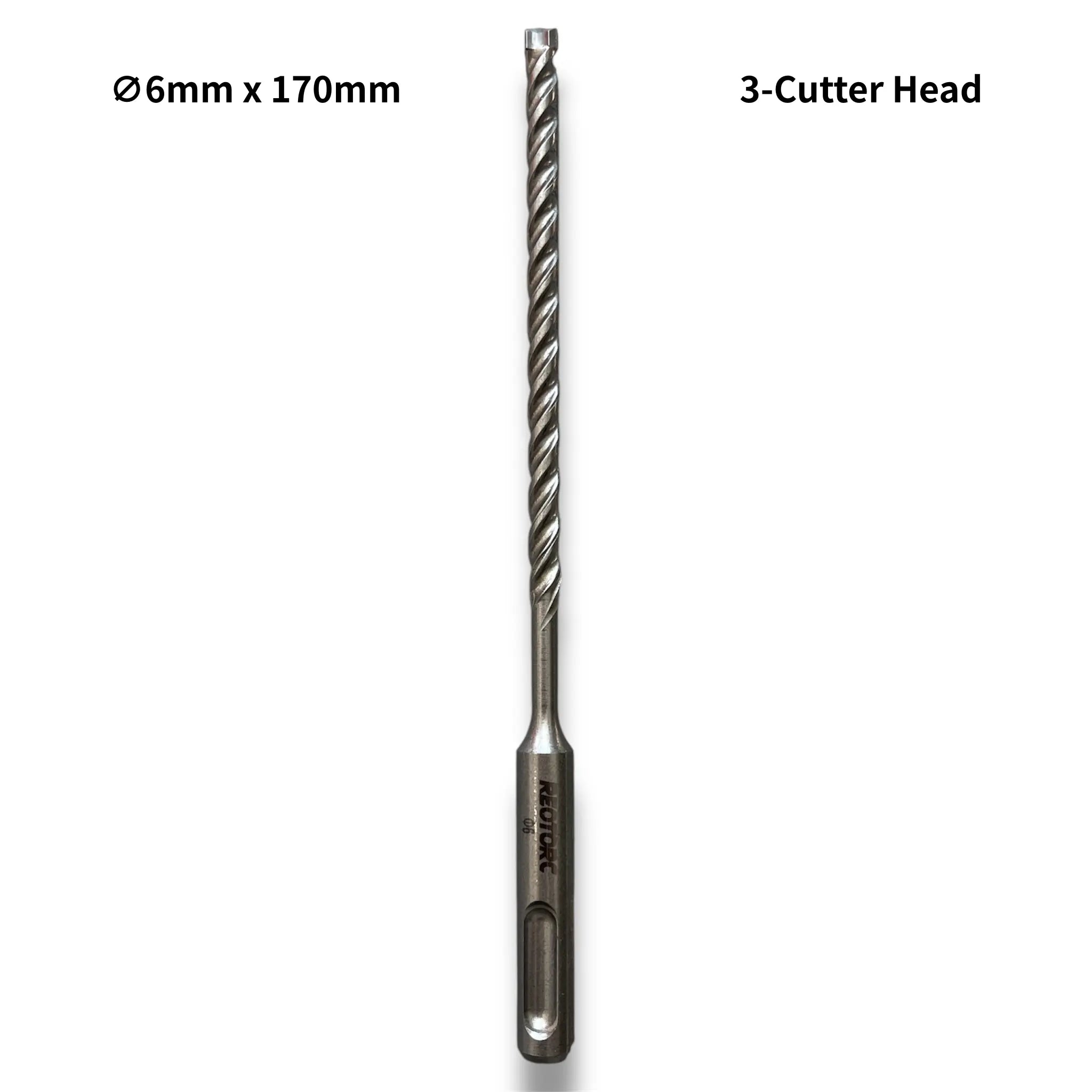 6mm 3-Cutter Head SDS-Plus Hammer Drill Bits