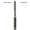 8mm 3-Cutter Head SDS-Plus Hammer Drill Bits