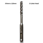 8mm 3-Cutter Head SDS-Plus Hammer Drill Bits