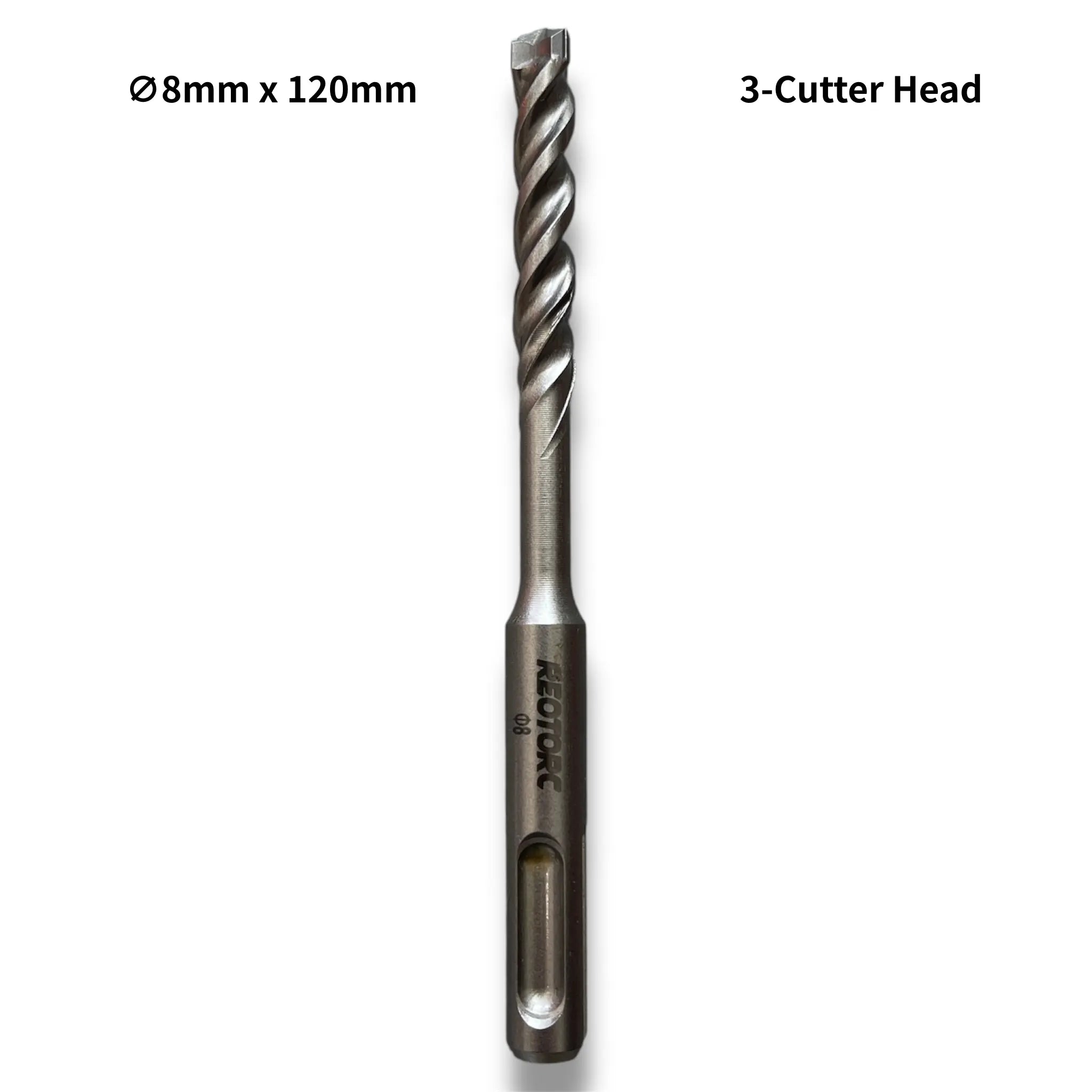 8mm 3-Cutter Head SDS-Plus Hammer Drill Bits
