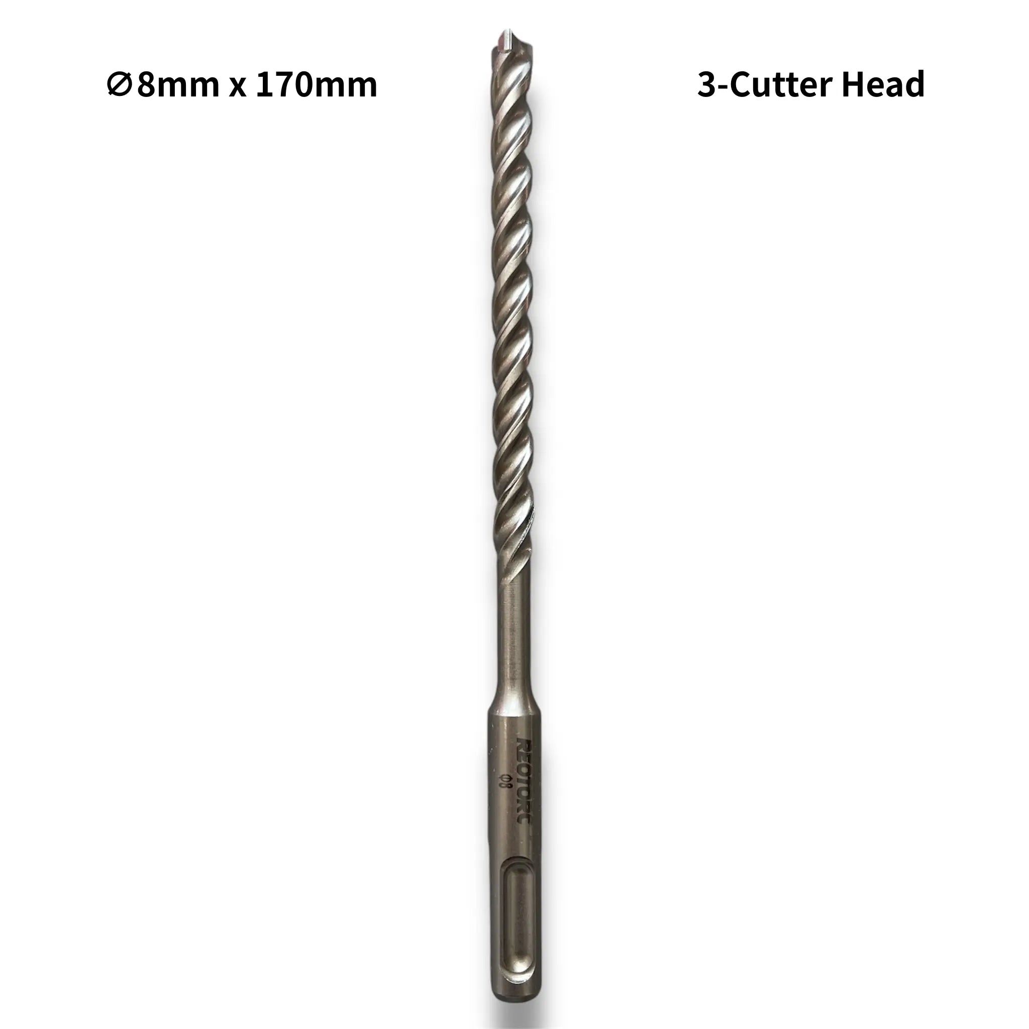 8mm 3-Cutter Head SDS-Plus Hammer Drill Bits