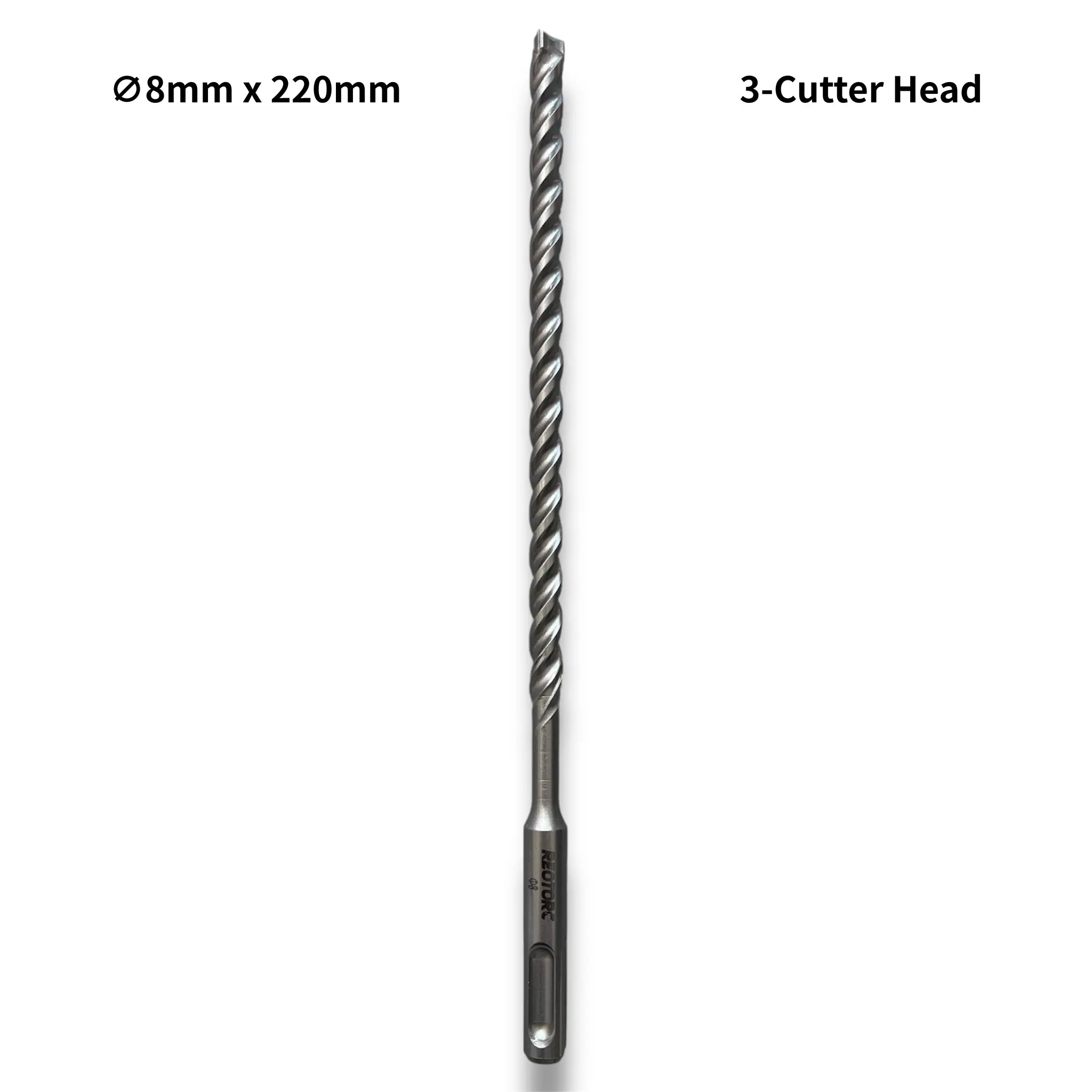 8mm 3-Cutter Head SDS-Plus Hammer Drill Bits