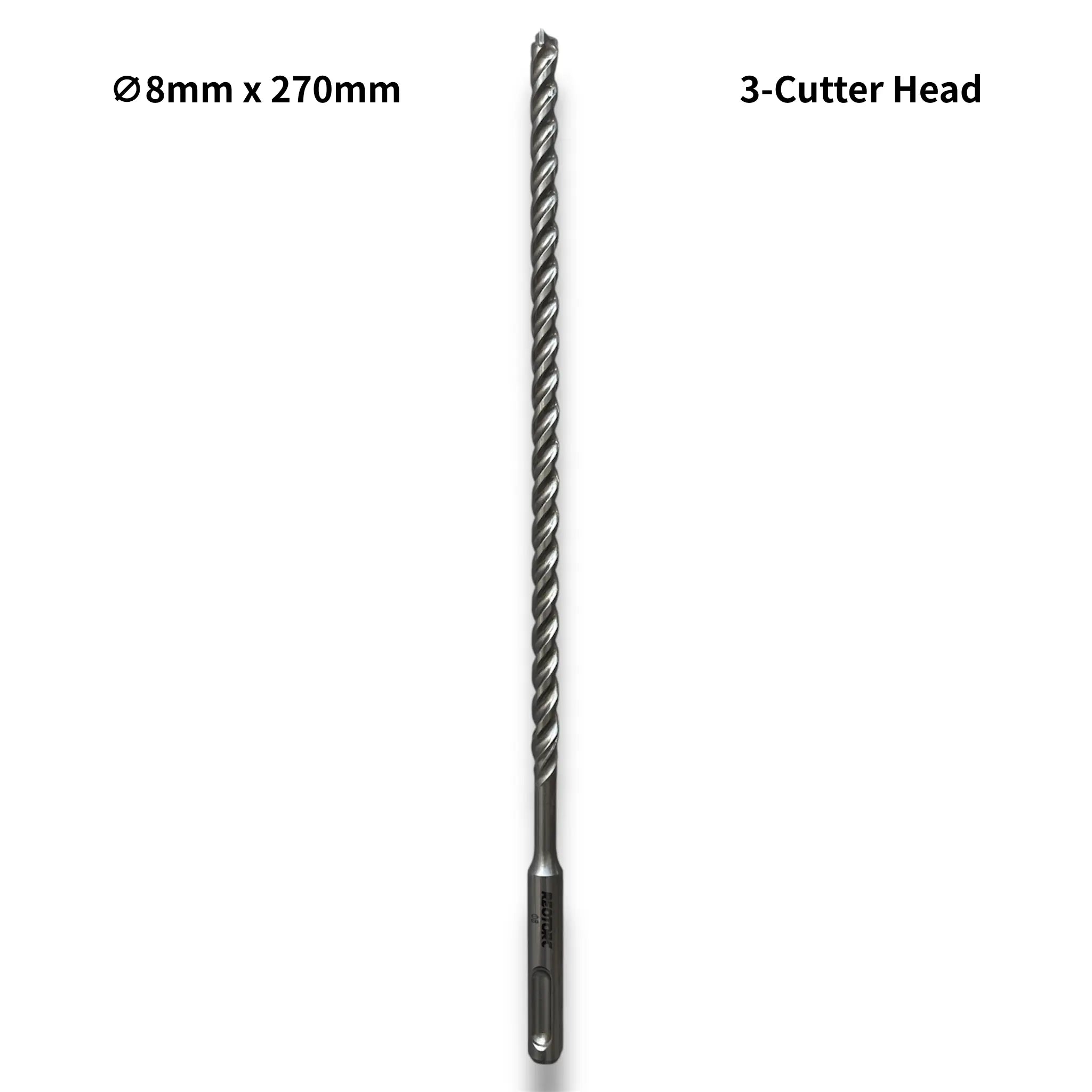 8mm 3-Cutter Head SDS-Plus Hammer Drill Bits