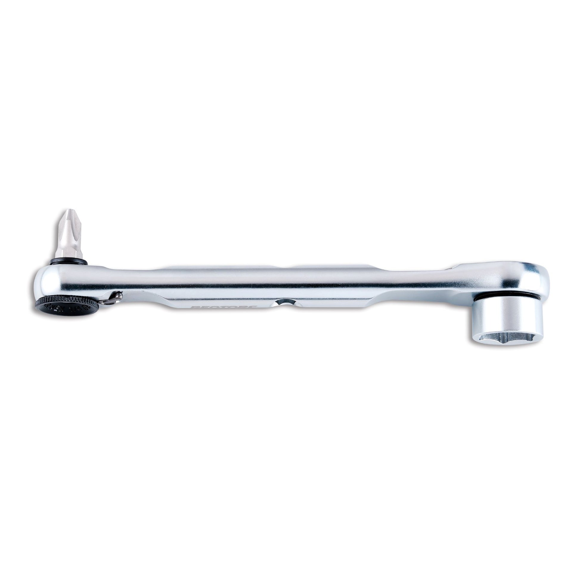 Ring Stop 1/4 inch bit ratchet with socket adaptor and screwdriver bit fully assembled
