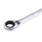 Detail view of spanner's reversible ratcheting head