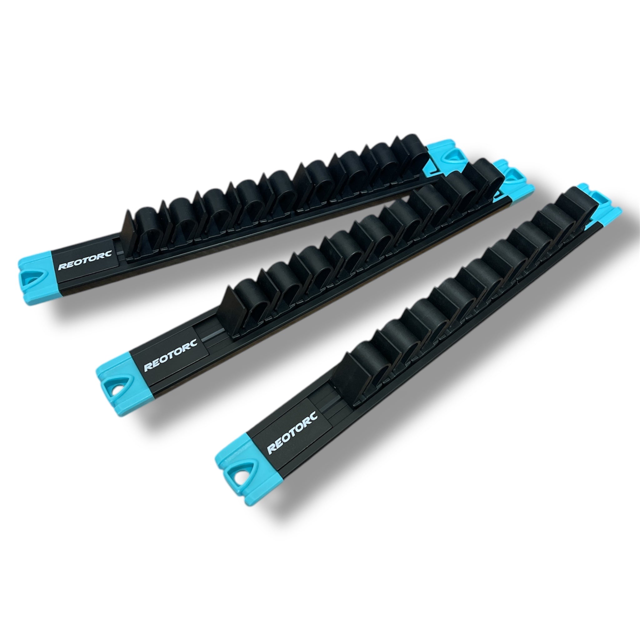 Three REOTORC Magnetic Rails, shown side by side