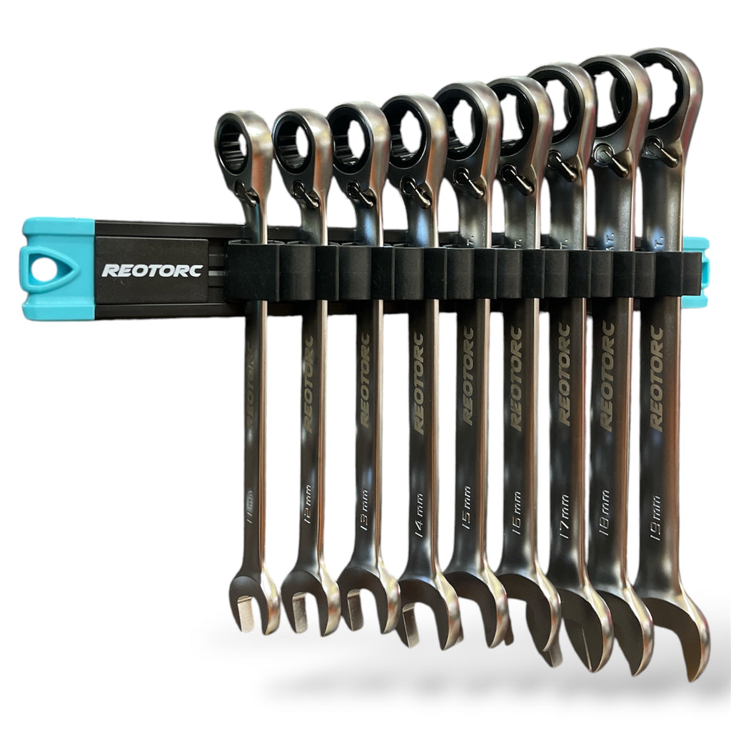 REOTORC Magnetic Rail fully loaded, holds up to 9 Spanners