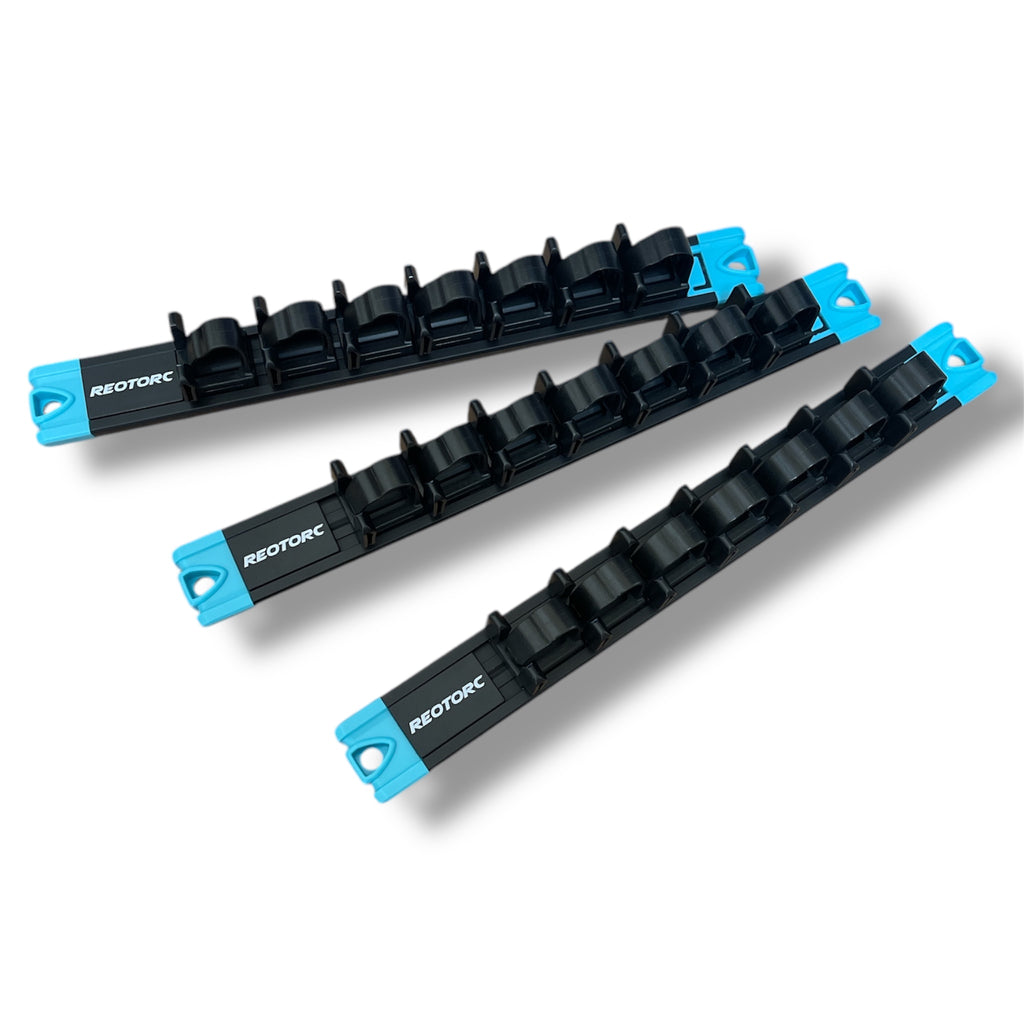 Three REOTORC Magnetic Rails, shown side by side