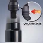 Push to release for quick socket removal on REOTORC locking square drive