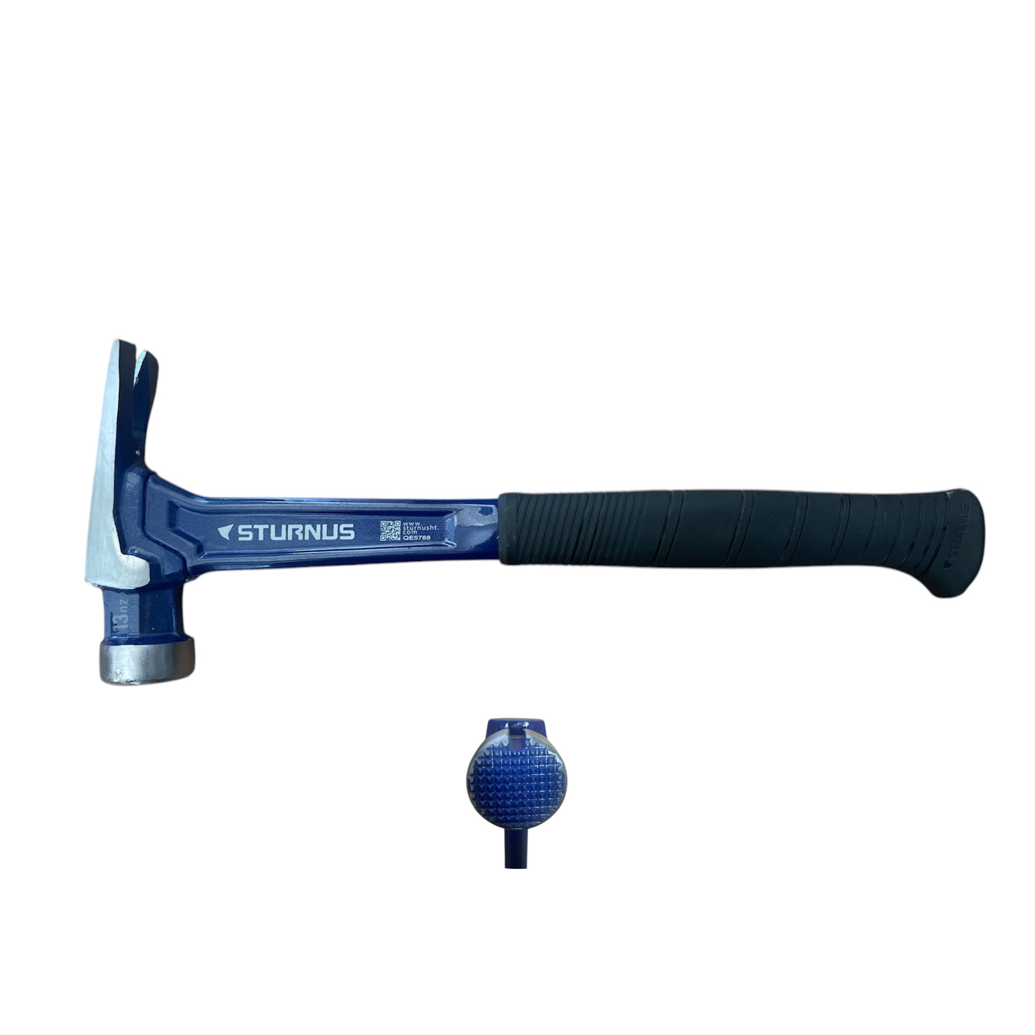 STURNUS short handle hammer in deep blue color with milled face