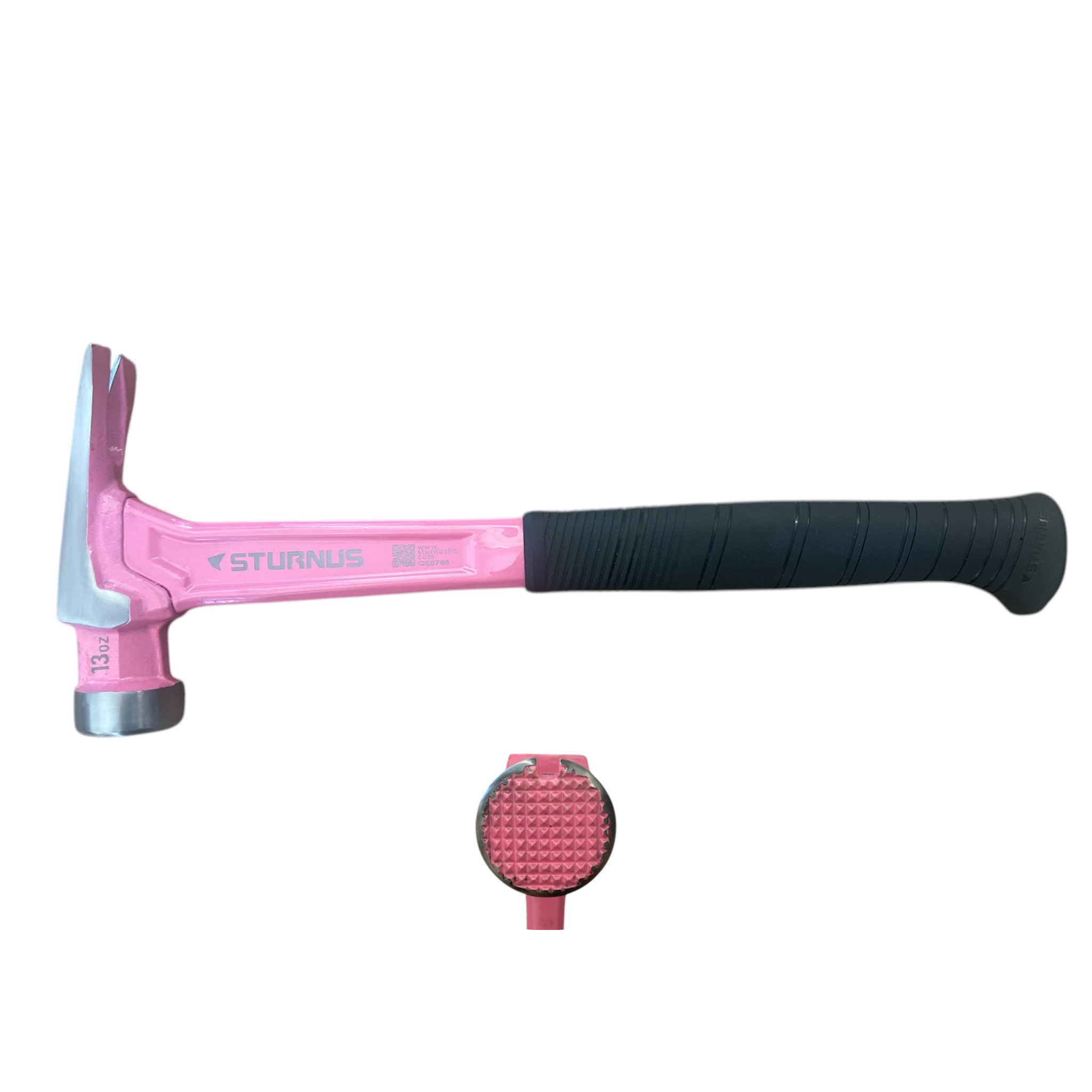 STURNUS short handle hammer in pink color with milled face
