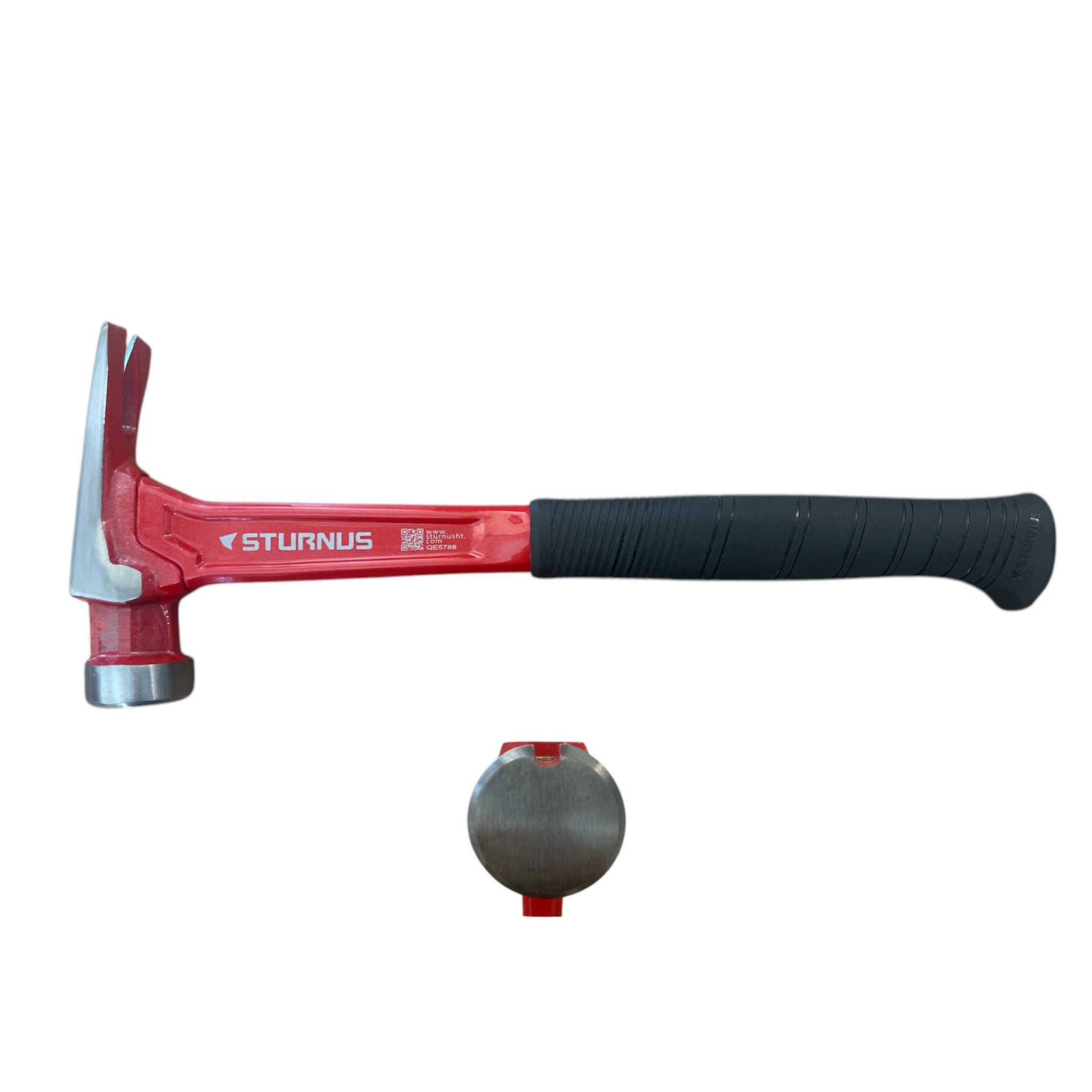 STURNUS short handle hammer in hyacinth red color with smooth face
