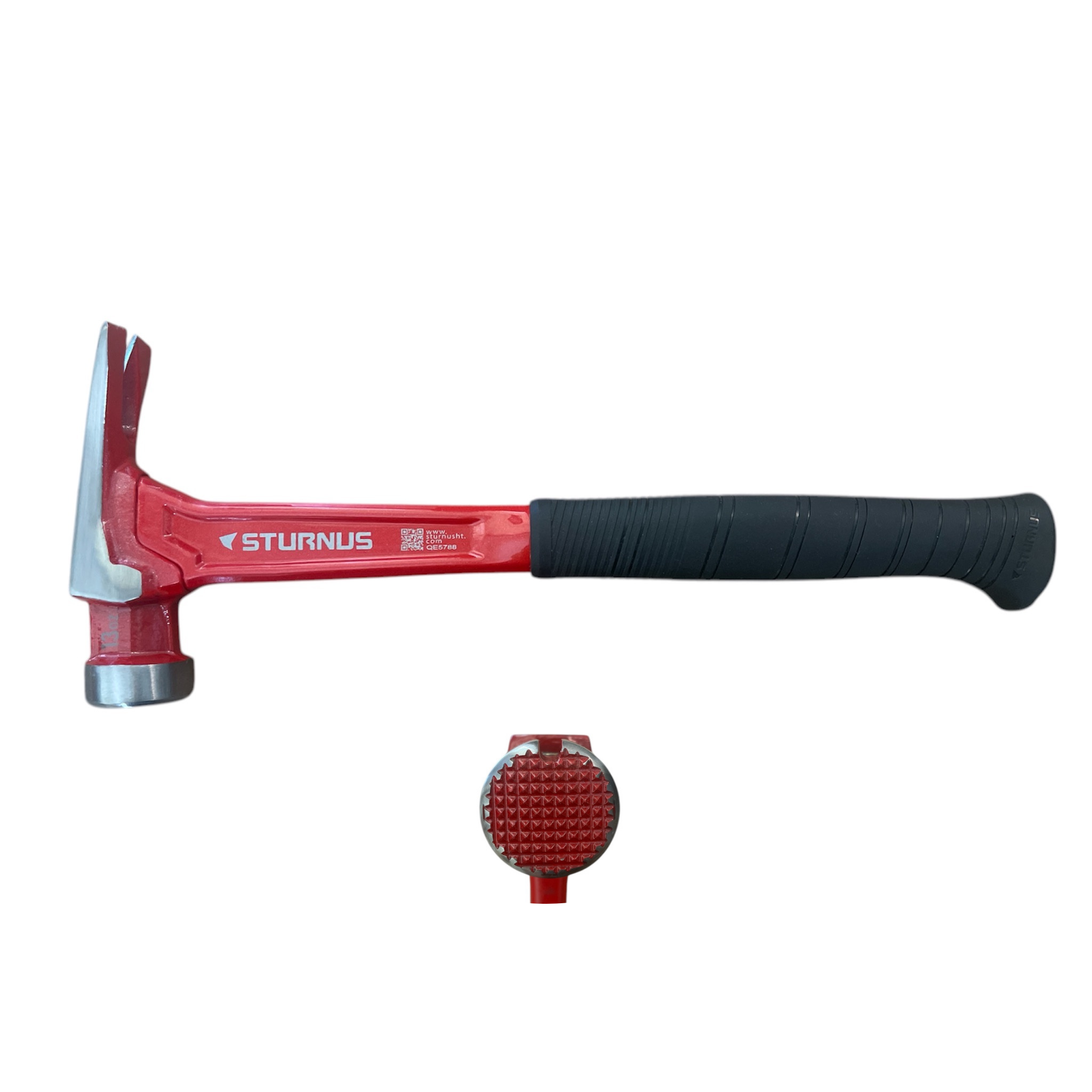 STURNUS short handle hammer in hyacinth red color with milled face