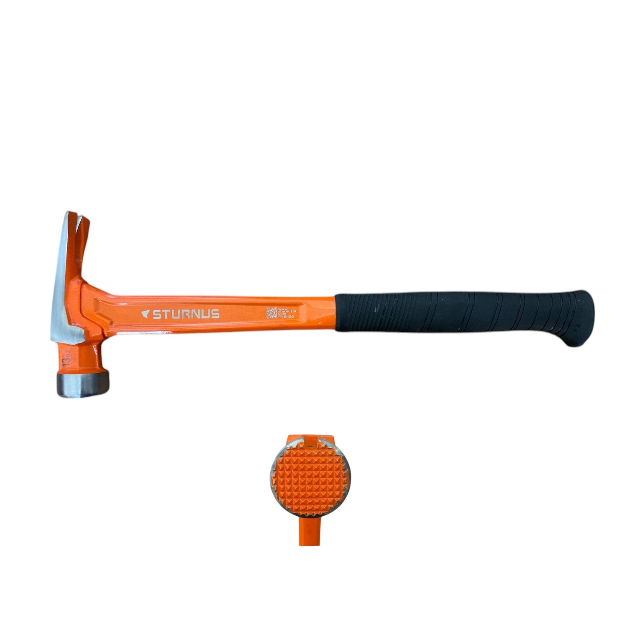 STURNUS long handle hammer in orange color with milled face