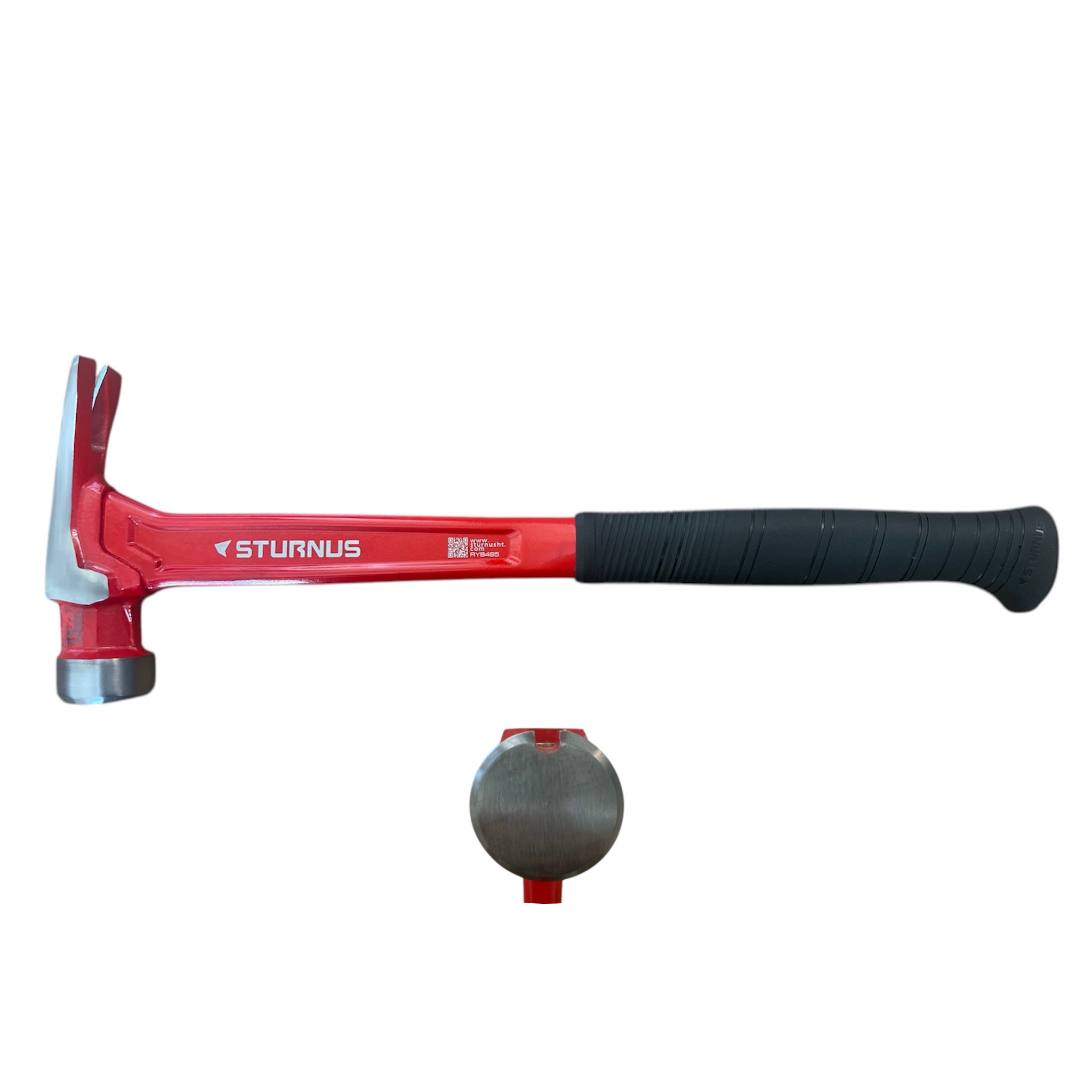 STURNUS long handle hammer in hyacinth red color with smooth face