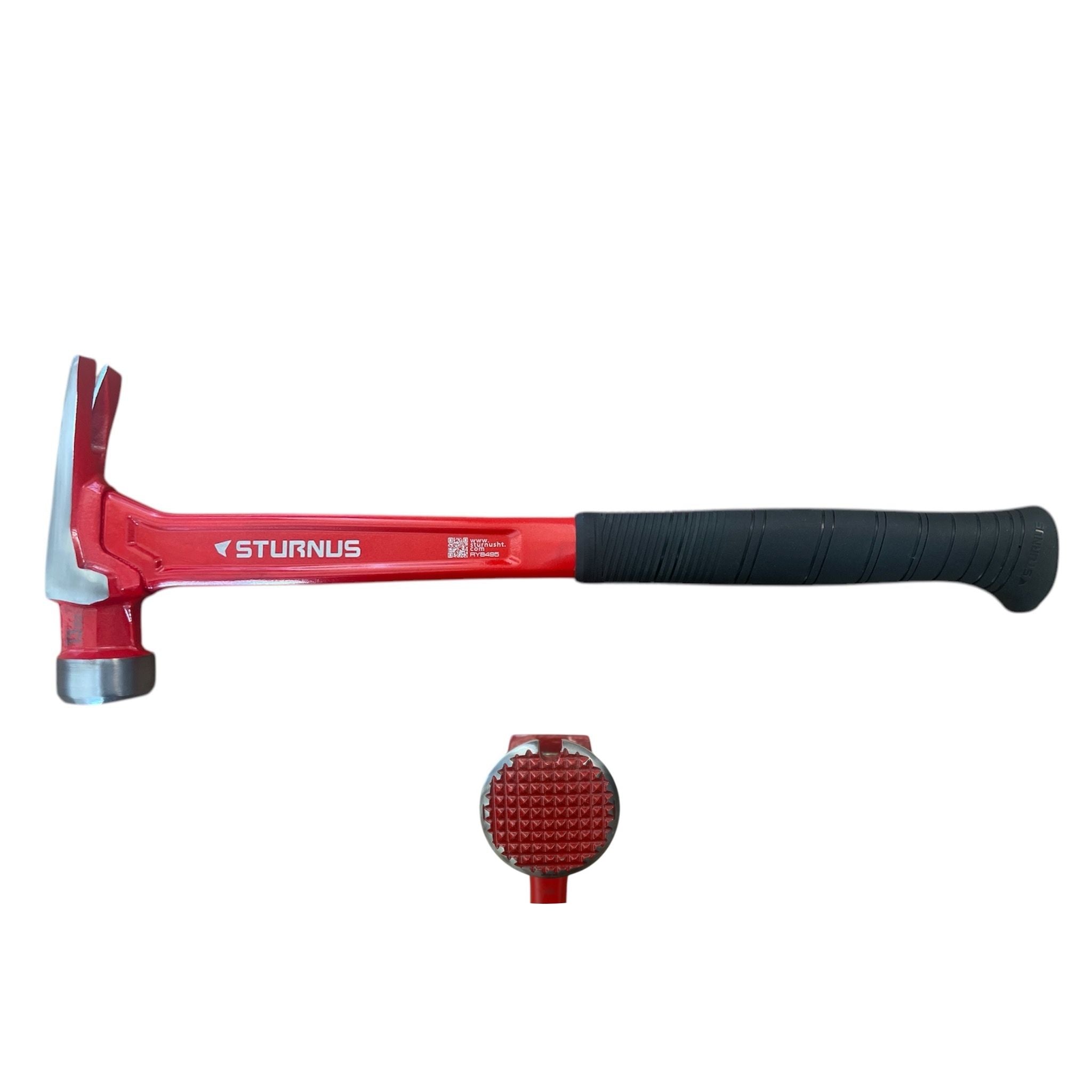 STURNUS long handle hammer in hyacinth red color with milled face