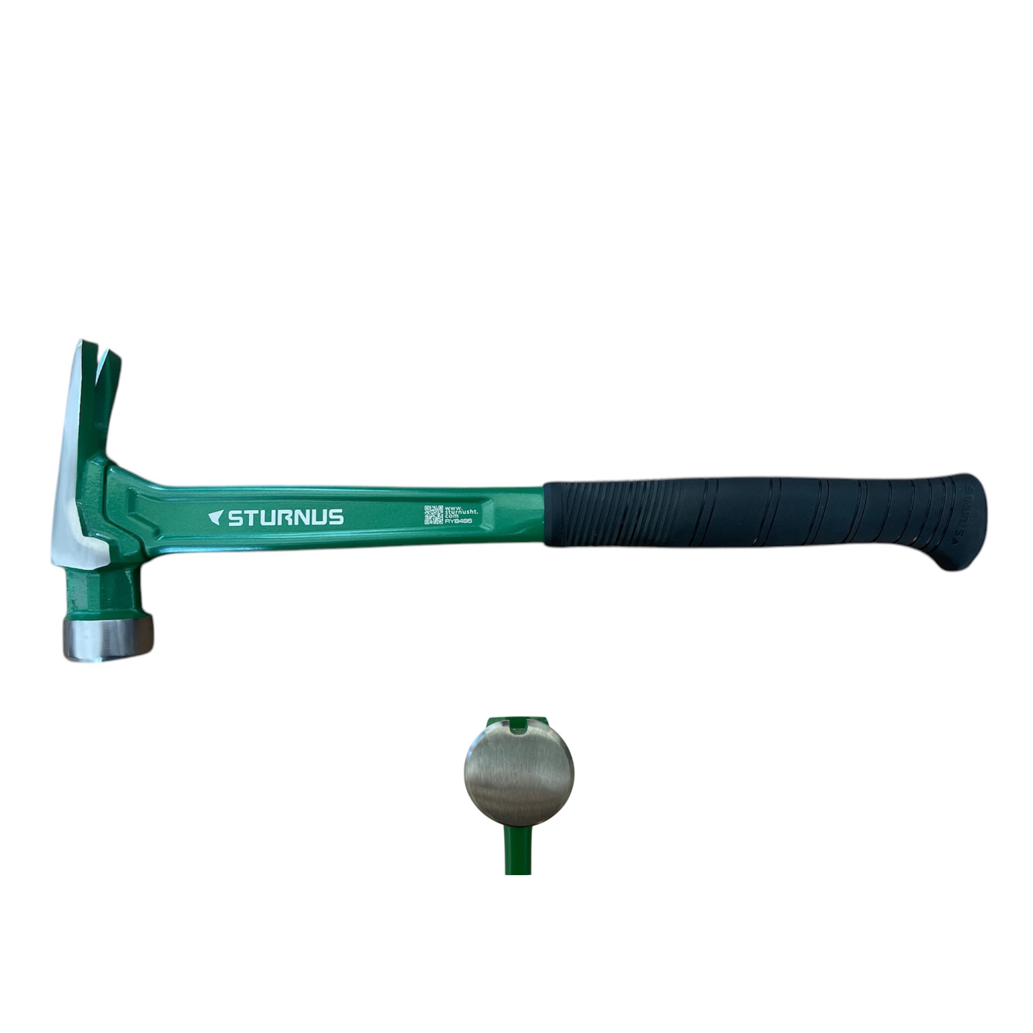 STURNUS long handle hammer in pale green color with smooth face