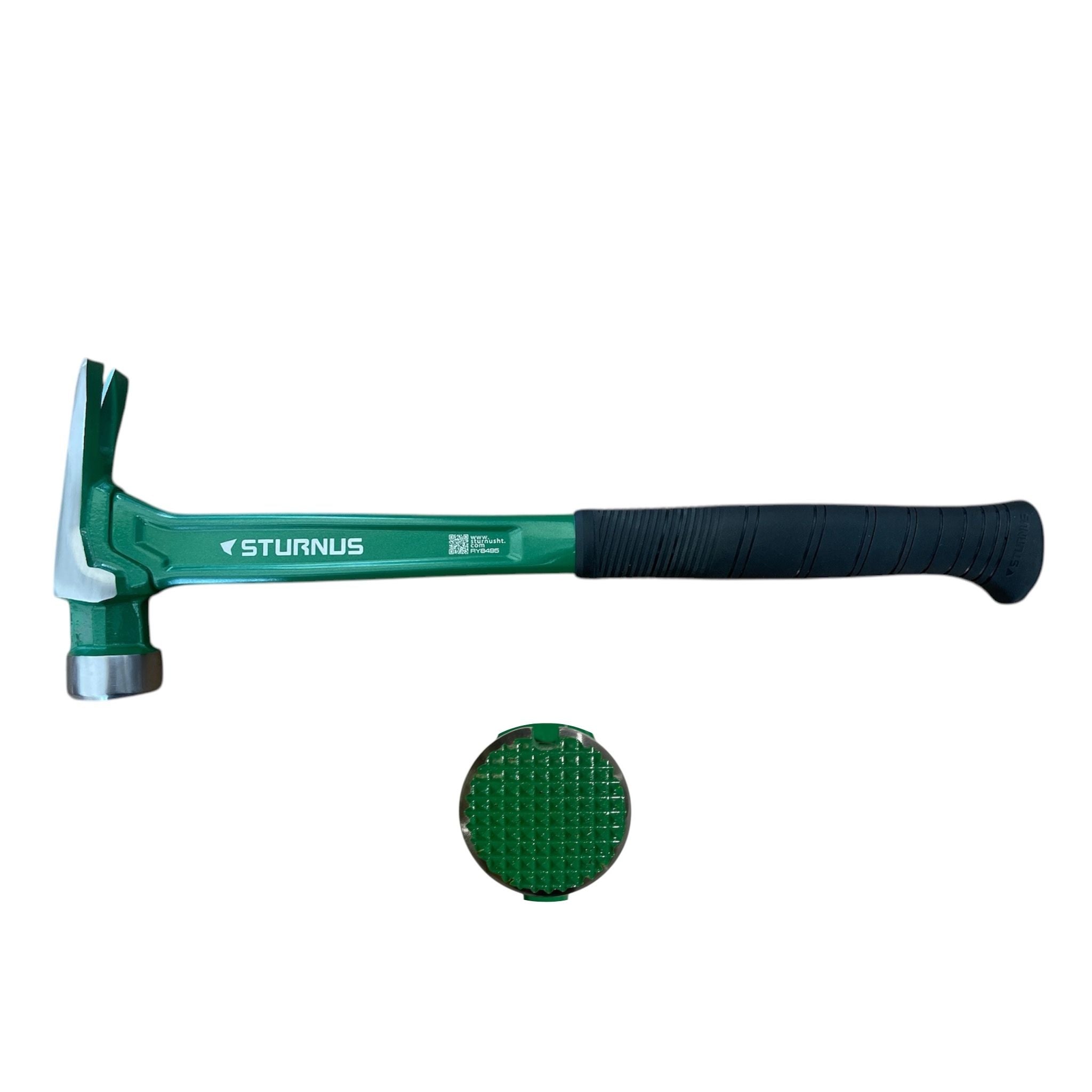 STURNUS long handle hammer in pale green color with milled face