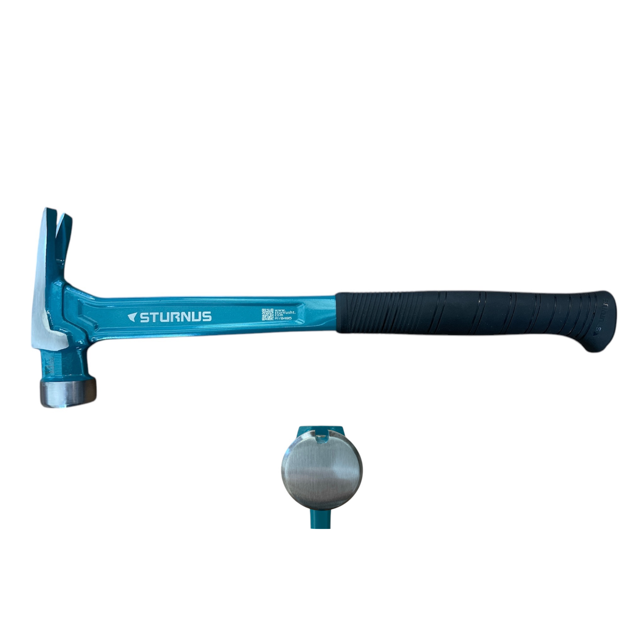 STURNUS long handle hammer in turquoise color with smooth face
