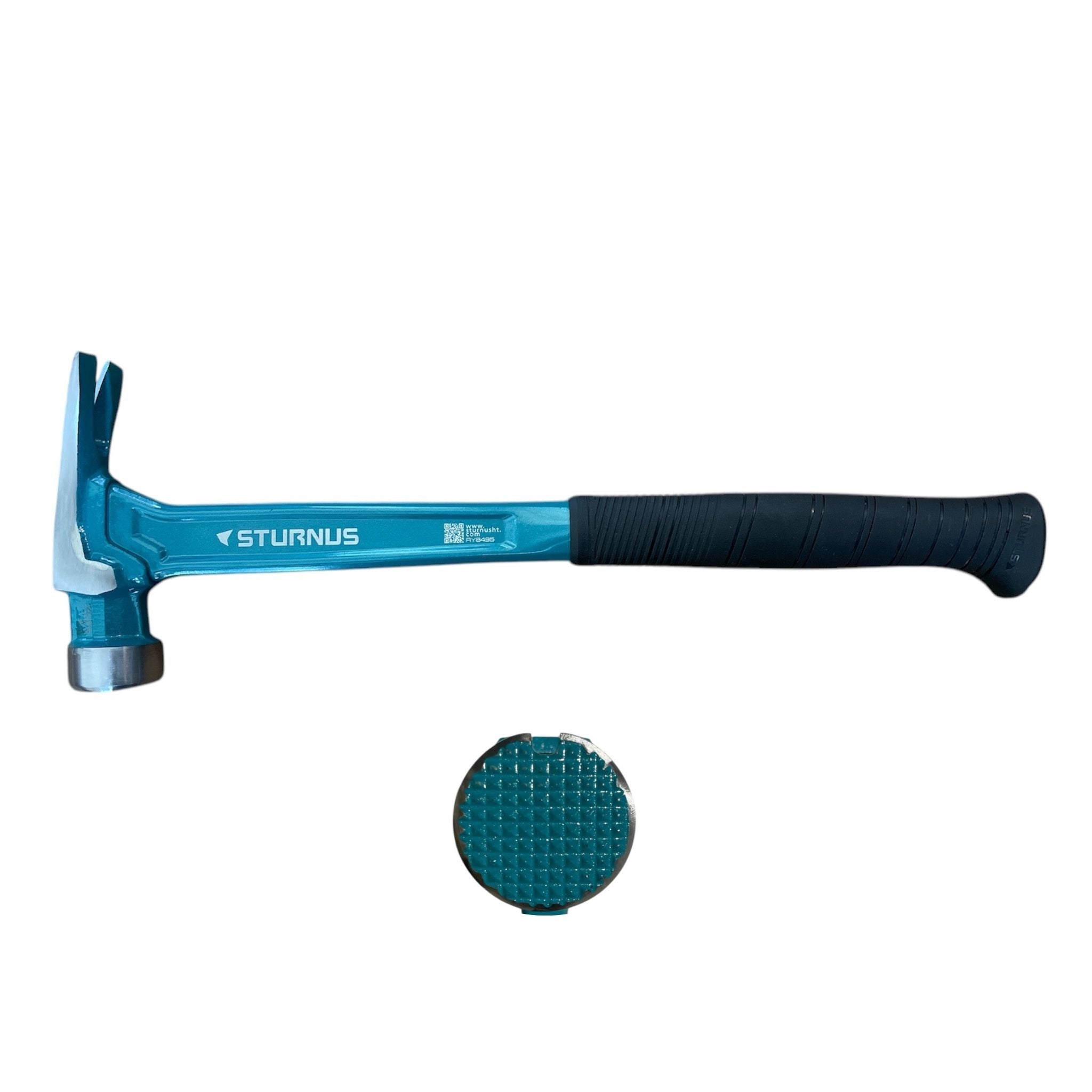 STURNUS long handle hammer in turquoise color with milled face