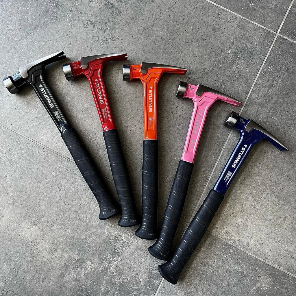 All available colors of STURNUS hammer Graphite, Hyacinth Red, Orange, Pink, Deep Blue.