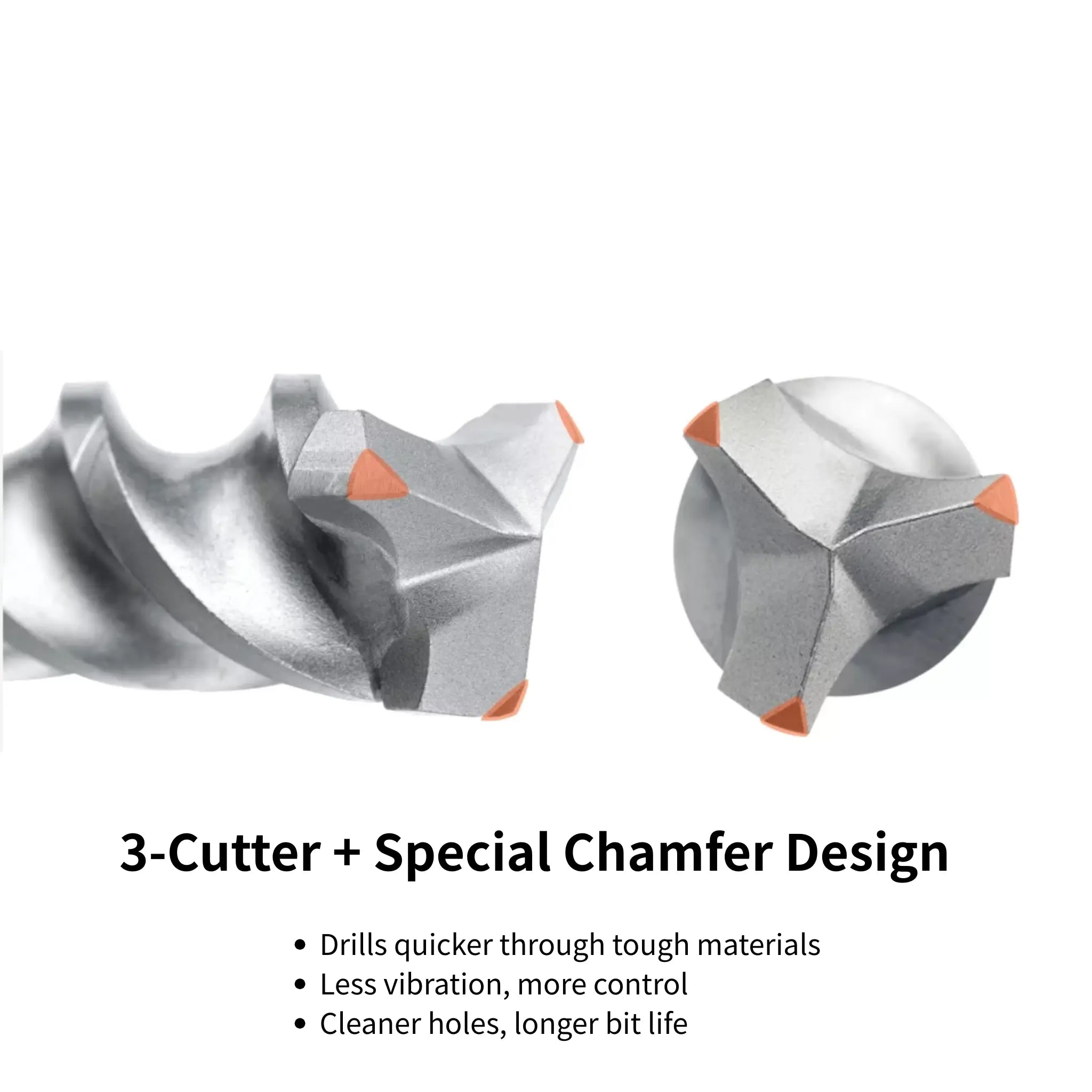 5mm 3-Cutter Head SDS-Plus Hammer Drill Bits
